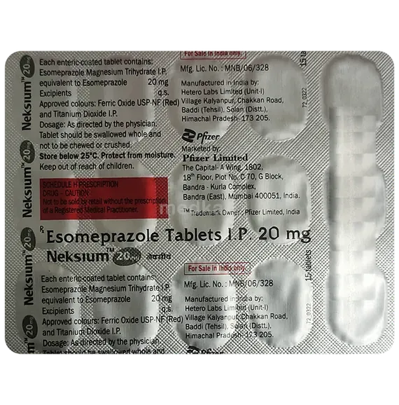 neksium 20mg tablet 15's
